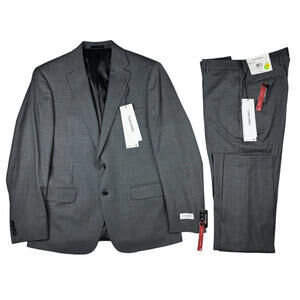 Calvin Klein Slim Fit Wool 2-Piece Suit Grey Size US 44 R | 32 W